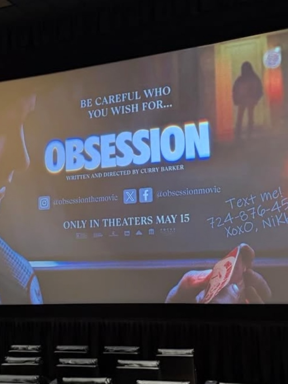 Obsession MOVIE POSTER 11x17 (MICHAEL JOHNSTON/INDE NAVARETTE)Curry Baker Origin - Picture 4 of 11